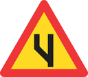 TW119 - Temporary Beginning Of Dual Roadway (To Left) Road Sign