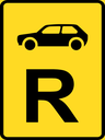 TR308 - Temporary Motor Car Reservation Road Sign