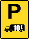 TR314-P - Temporary Goods Vehicle Over Indicated G.V.M. Parking Reservation Road Sign