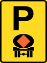 TR316-P - Temporary Vehicle Conveying Dangerous Goods Parking Reservation Road Sign