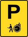 TR318-P - Temporary Rickshaw Parking Reservation Road Sign