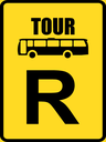 TR319 - Temporary Tour Bus Reservation Road Sign