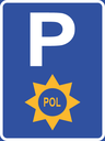 R322-P - Police Vehicle Parking Reservation Road Sign