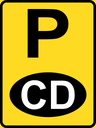 TR324-P - Temporary Authorised Vehicle Parking Reservation Road Sign