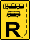 TR329 - Temporary Start Of Bus & Mini-Bus Lane Reservation Road Sign