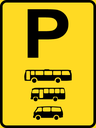 TR333-P - Temporary Bus, Midi-Bus and Mini-Bus Parking Reservation Road Sign