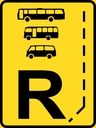 TR335 - Temporary Start Of Bus, Midi-Bus & Mini-Bus Lane Reservation Road Sign