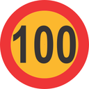 C-HC8 - 100Km Reflective Speed limit Sticker - 190mm