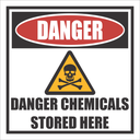 DG41 - Danger Chemicals Stored Here Sign